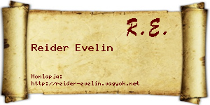 Reider Evelin névjegykártya